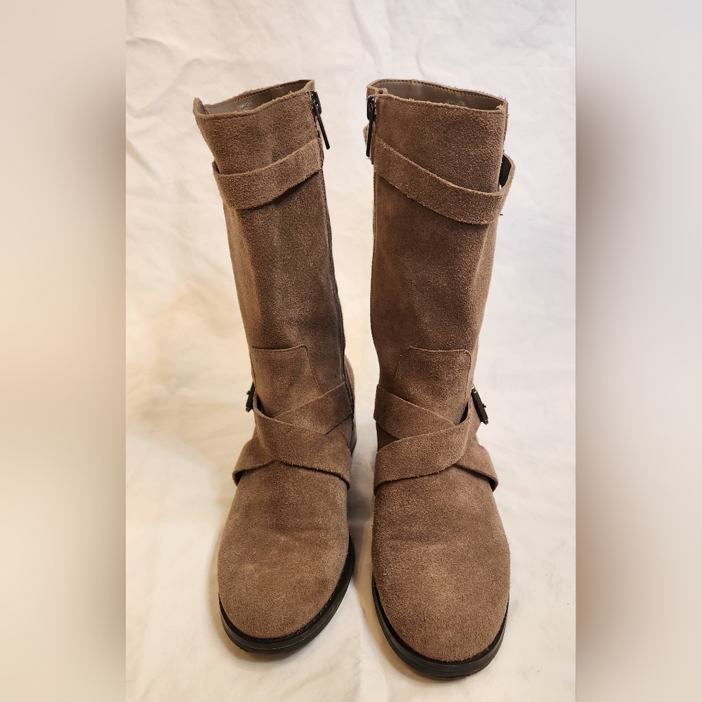 Vince Camato Walleya Moto suede‎ boots size 8 Taupe - Picture 2 of 8